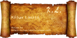 Kólya László névjegykártya
